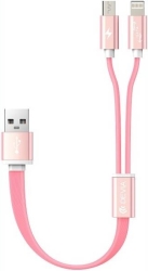 devia magnet 2in1 cable usb to lightning micro usb pink 20cm photo