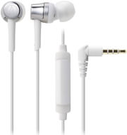 audio technica ath ckr30issv sonicfuel in ear headphones with in line mic control silver white photo
