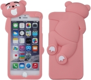 greengo silicon 3d back cover case mr bear for samsung galaxy s6 g920 pink photo