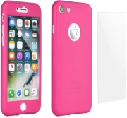 360 full body tpu back case tempered glass for apple iphone 7 iphone 8 pink photo