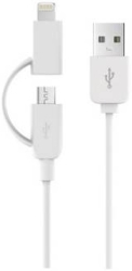 devia cable smart 2in1 lightning micro usb white photo