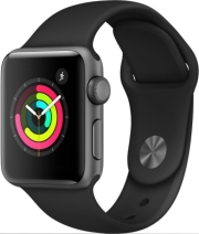 apple watch 3 gps 38mm space grey with black sport band photo