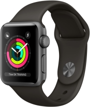 apple watch 3 gps 38mm space grey with gray sport band photo