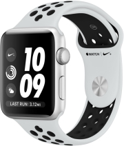 apple watch nike mql32 42mm silver aluminum case with pure platinum black nike sport band photo