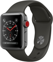 apple watch series 3 38mm space grey aluminium case with grey sport band