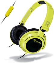 meliconi 497435 mysound speak smart fluo stereo headphones with microphone yellow black photo