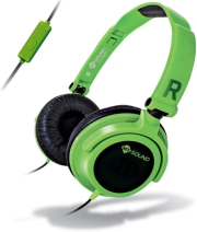 meliconi 497436 mysound speak smart fluo stereo headphones with microphone green black photo