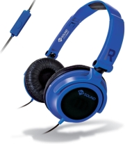 meliconi 497438 mysound speak smart fluo stereo headphones with microphone blue black photo