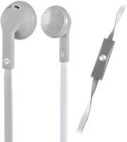 meliconi 497452 mysound speak flat in ear headphones with microphone bicolor grey white photo