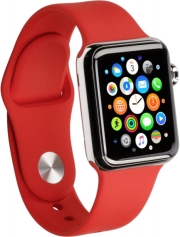 apple watch 1 mlld2 38mm stainless steel with red sport band photo