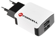 forcell travel charger 2x usb universal 2a type c cable photo
