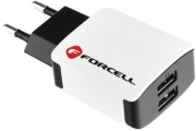 forcell travel charger universal 2a with 2xusb socket photo