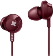 philips she4305rd 00 bass in ear headphones with mic red photo