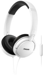 philips shl5005wt 00 on ear flat folding headphones with mic white photo