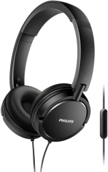 philips shl5005 00 on ear flat folding headphones with mic black photo