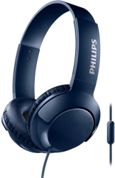 philips shl3075bl 00 bass headphones with mic blue photo