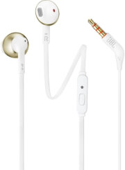 jbl t205 in ear headphones with microphone white gold photo