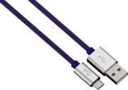 hama 80513 color line micro usb charging data cable aluminium 1m blue photo