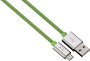 hama 80514 color line micro usb charging data cable aluminium 1m green photo