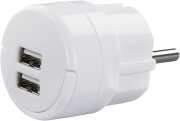 hama 121989 travel charger 2x usb 21a white photo