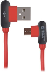 extreme media nka 1199 micro usb charge synce usb cable angled 90 1m red photo