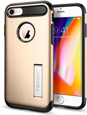 spigen slim armor back cover case stand for apple iphone 7 8 champagne gold photo