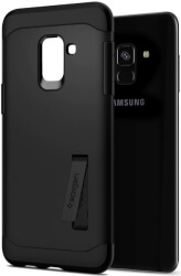 spigen slim armor back cover case stand for samsung galaxy a8 2018 black photo