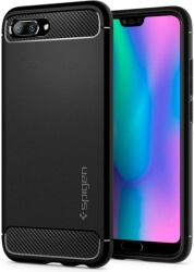 spigen rugged armor back cover case for huawei honor 10 black photo