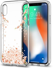 spigen liquid crystal blossom back cover case for apple iphone x crystal clear photo