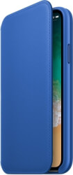 apple mrge2 iphone x xs leather folio book case electric blue photo