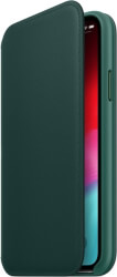 apple mrwy2 iphone xs leather folio book case forest green photo
