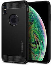spigen rugged armor back cover case for apple iphone xs max matt black photo
