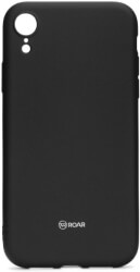 roar colorful jelly back cover case for apple iphone xr black photo