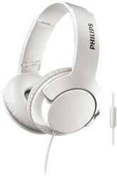 philips shl3175wt 00 bass over ear headphones with mic white photo