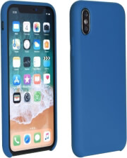 forcell silicone back cover case for apple iphone 8 plus dark blue with hole photo