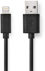 nedis ccgp39300bk10 sync and charge cable apple lightning 8 pin male usb a male 1m black photo nedis ccgp39300bk10 sync and charge cable apple lightning 8 pin male usb a male 1m black photo