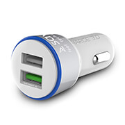 savio sa 06 w car quick charger 30a 2xusb white photo