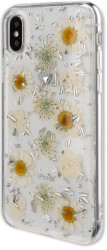 4smarts soft cover glamour bouquet for huawei mate 20 white flowers silver flakes photo