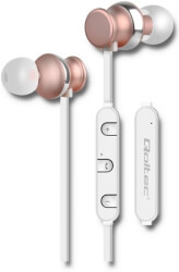 qoltec 50823 premium in ear headphones wireless bt with microphone champagne photo