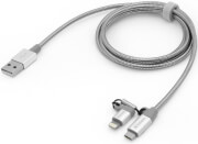verbatim 48869 2 in 1 lightning micro b usb stainless steel sync charge cable 1m silver photo