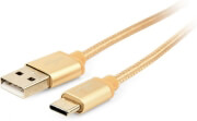 cablexpert ccb musb2b amcm 6 g cotton braided type c usb cable metal connectors 18m blister gold photo