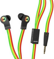 maxell flatwire rasta earphones with microphone photo