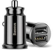 baseus universal car charger grain 2x usb 31a black photo