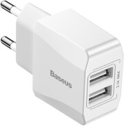 baseus universal wall charger mini dual u 2x usb 21a white photo