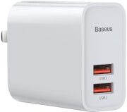 baseus universal usb type c wall charger pps qc30 2x usb 30w white photo