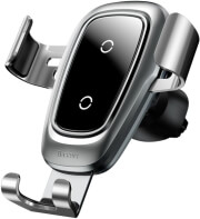 baseus car mount gravity metal with wireless charging function silver photo