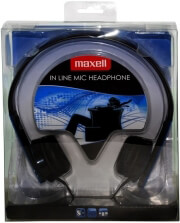 maxell hp headphones with mic black blue photo