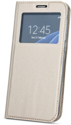 smart look flip case for samsung a40 gold photo