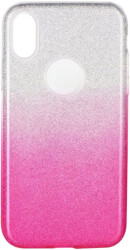 forcell shining back cover case for samsung galaxy a40 clear pink photo