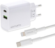 4smarts wall charger set voltplug 18w 12w with usb type c cable to lightning 1m white photo